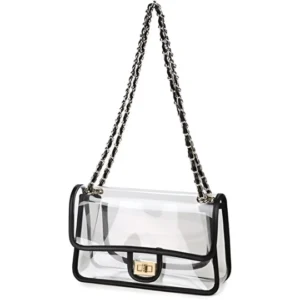 Transparent purse with black trim